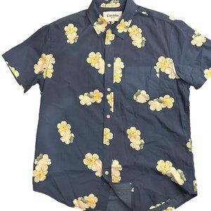 Corridor - Sustainably Made Blue Floral Lyocell Short-Sleeve Button-up Shirt